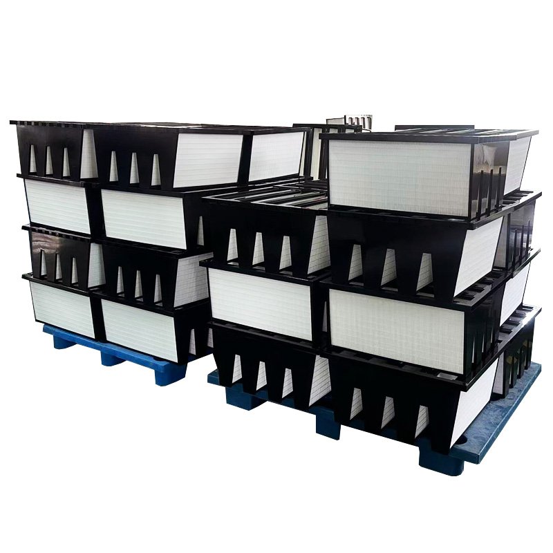 HVAC System Compact V-Bank Type HEPA Filter With Plastic Frame V Cell Compact Filter