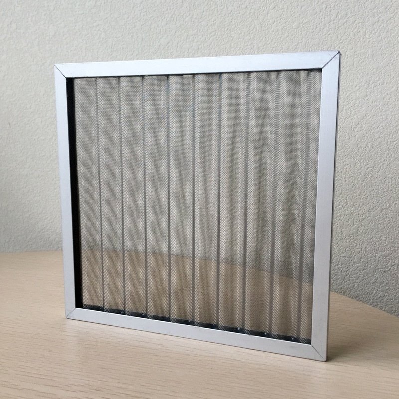High Temperature Resistance Furnace Air Filter Static Steel Wire Mesh Pleated Primary Filter