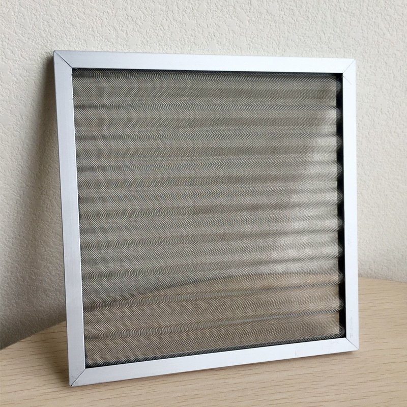 High Temperature Resistance Furnace Air Filter Static Steel Wire Mesh Pleated Primary Filter