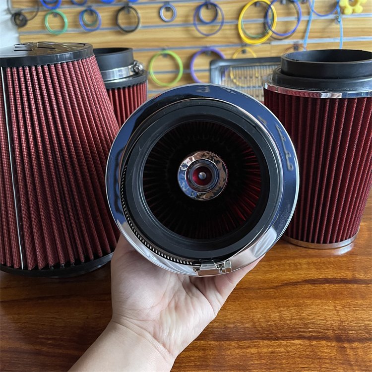 High Performance - Universal Clamp-On Chrome SPORT Rubber Air Filter