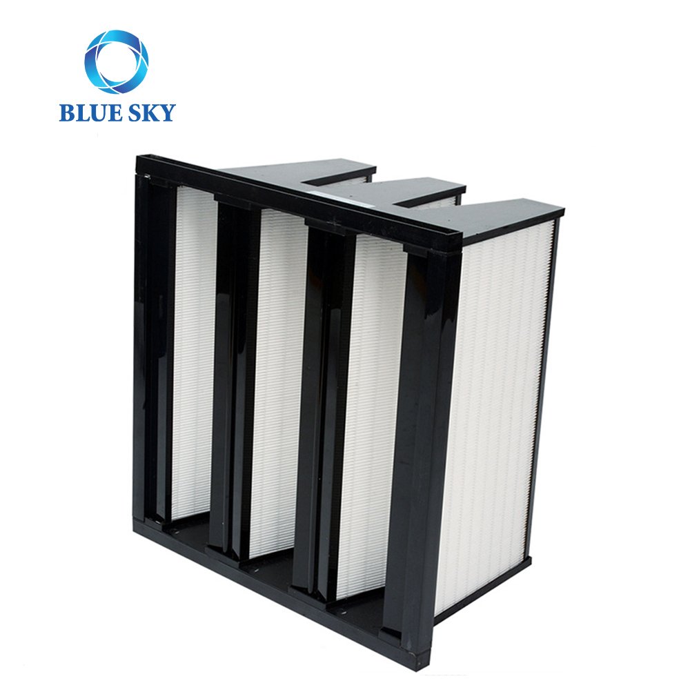 Wholesale Industrial Plastic Frame H13 H14 HEPA Filter W Type V-Bank Ventilation HVAC Air Filter