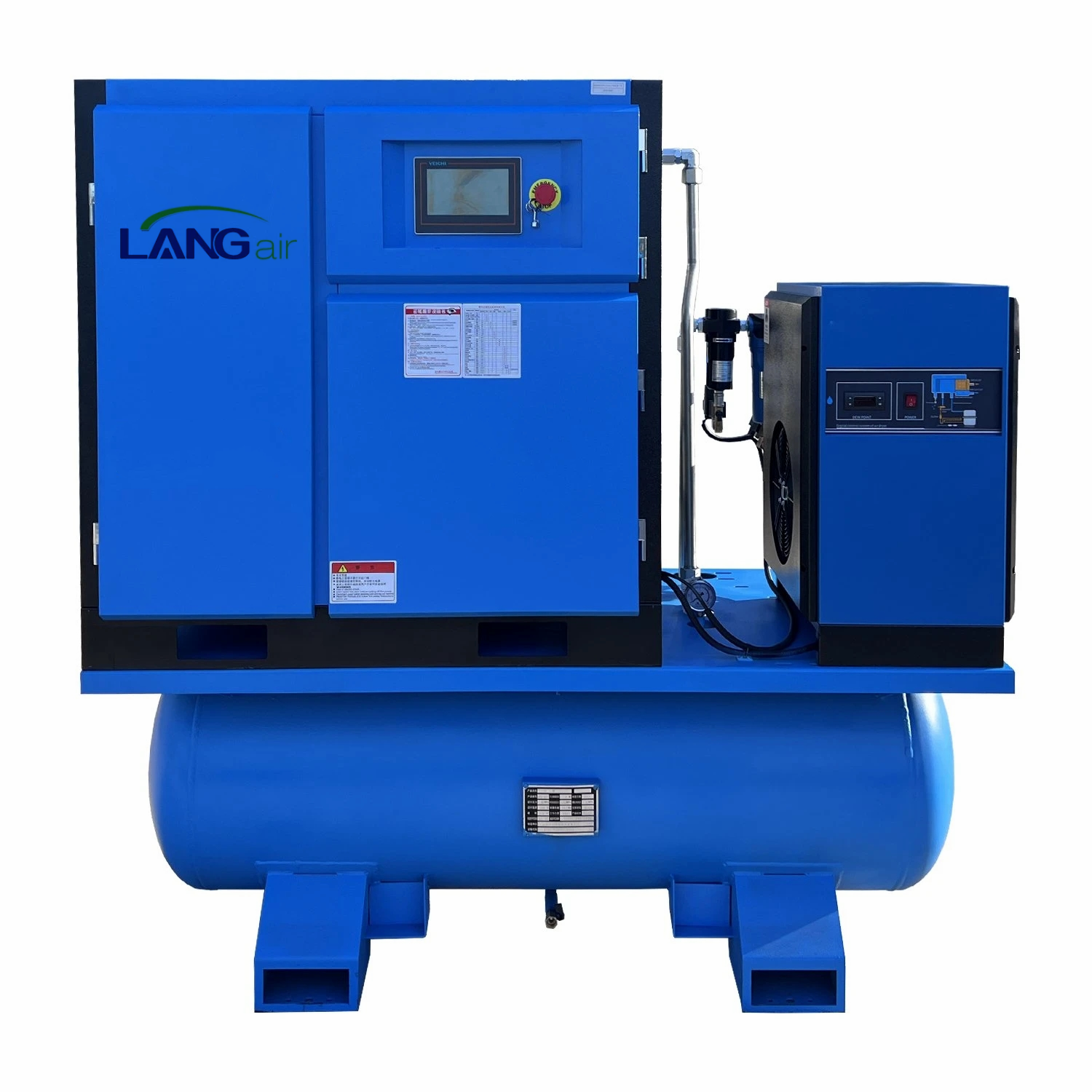 Langair 10hp 7.5 kw Combined Screw Air Compressor With Air Dryer Air Filter