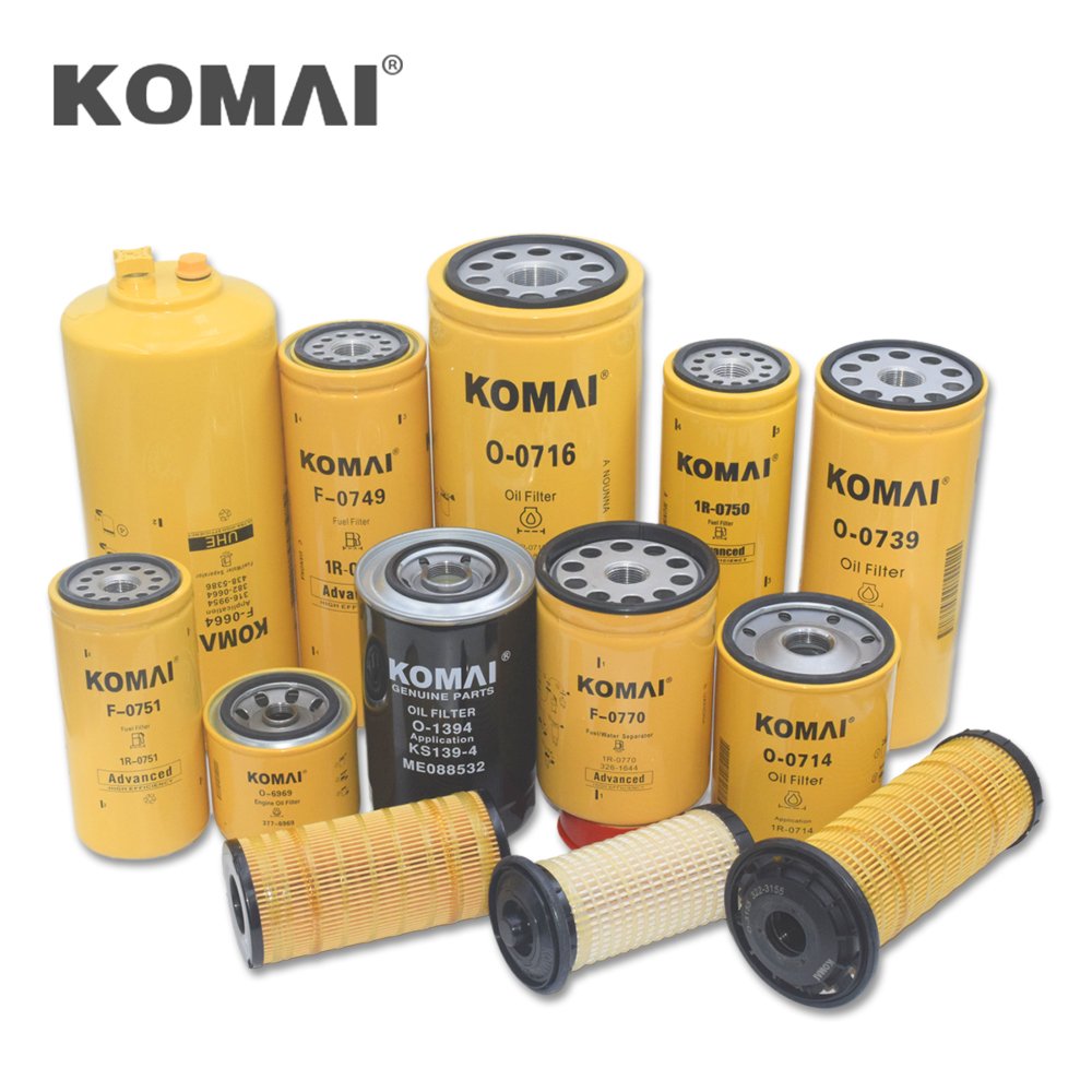 KOMAI Excavator Tractor Truck Water Separator Assembly Diesel Fuel Filter Cabin Air Element Hydraulic Filter Oil Filter