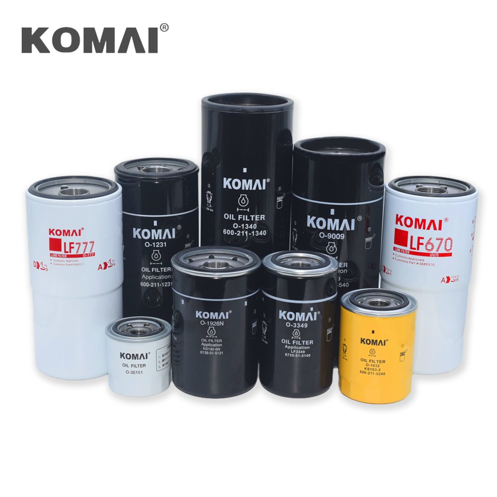 KOMAI Excavator Tractor Truck Water Separator Assembly Diesel Fuel Filter Cabin Air Element Hydraulic Filter Oil Filter