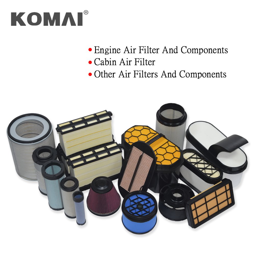 KOMAI Excavator Tractor Truck Water Separator Assembly Diesel Fuel Filter Cabin Air Element Hydraulic Filter Oil Filter