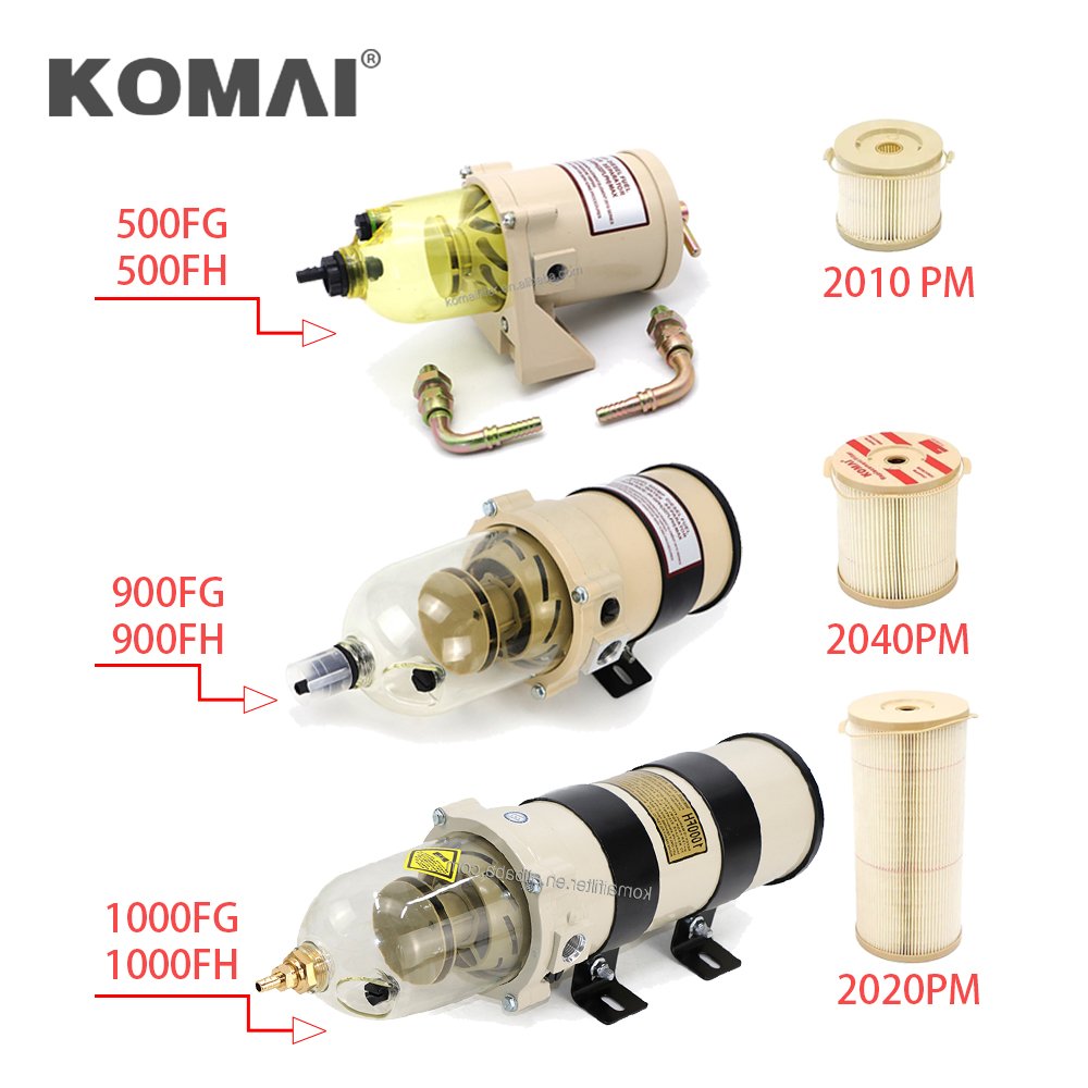KOMAI Excavator Tractor Truck Water Separator Assembly Diesel Fuel Filter Cabin Air Element Hydraulic Filter Oil Filter