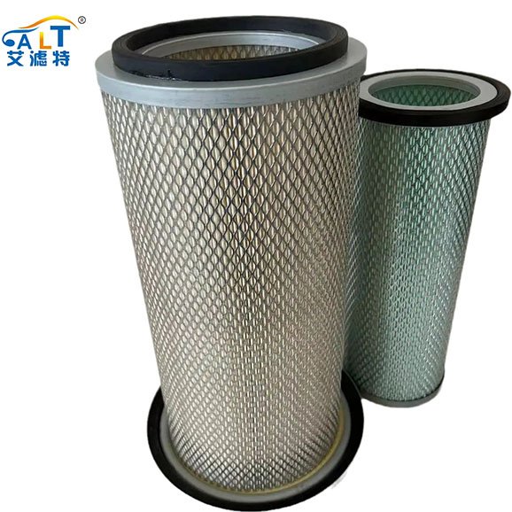 Applicable to Komatsu PC60-5 PC60-6 Excavator air Filter Main Core 600-181-6050P Inner Core 600-181-6050S