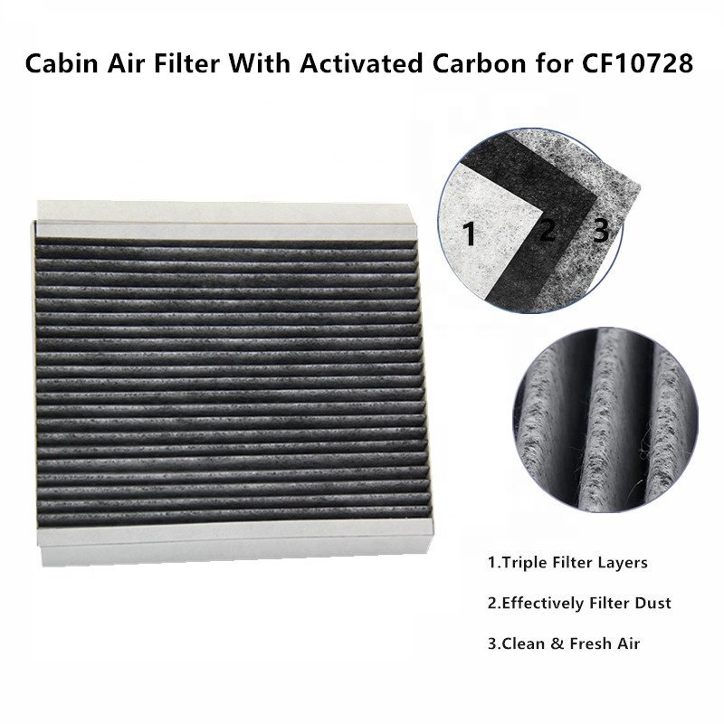HAINTE Premium Cabin Air Filter Activated Carbon Replace for CF10728 Accent 2008-2011 Elantra 2007-2016 Air Condition Filter Car