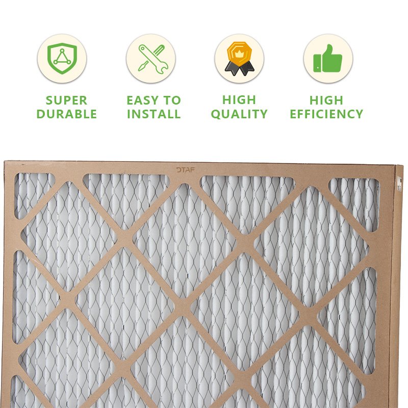 Hot Sell HVAC Cardboard Pleat Panel Ac Air Filter 12 X12 X1 20x20x1 20x25x4 21x21x1for Furnace Ceiling Filter