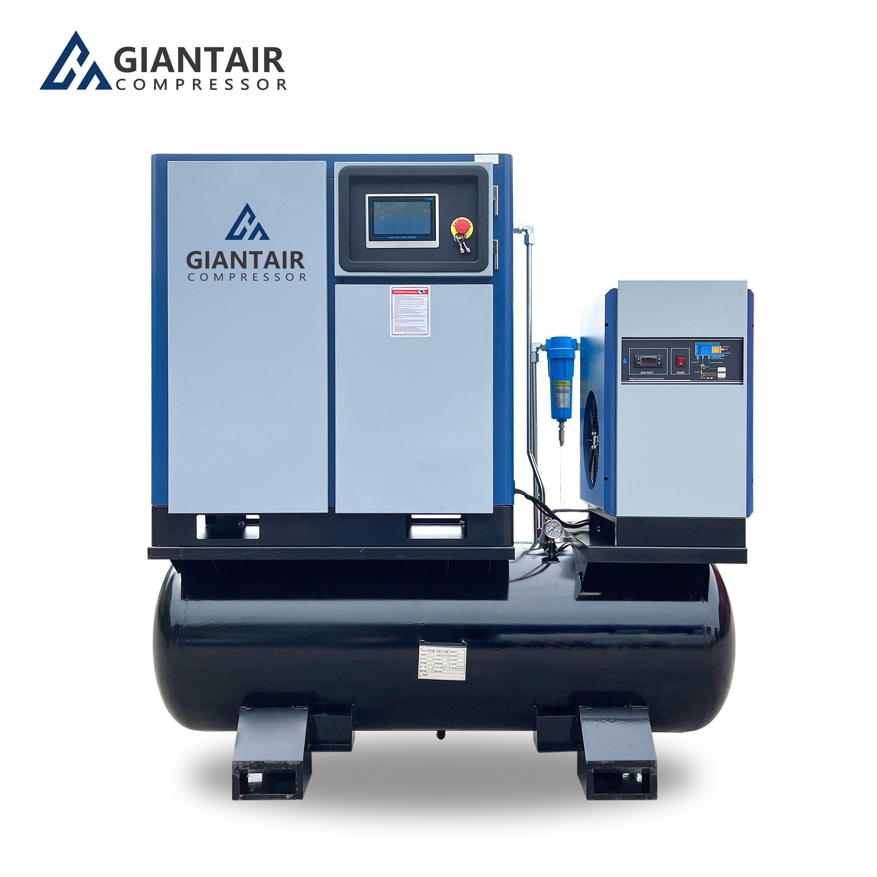 GIANTAIR Silent Industrial All-in-one Rotary Screw Air Compressor 37kw Compresor De Tornillo Air-Compressors