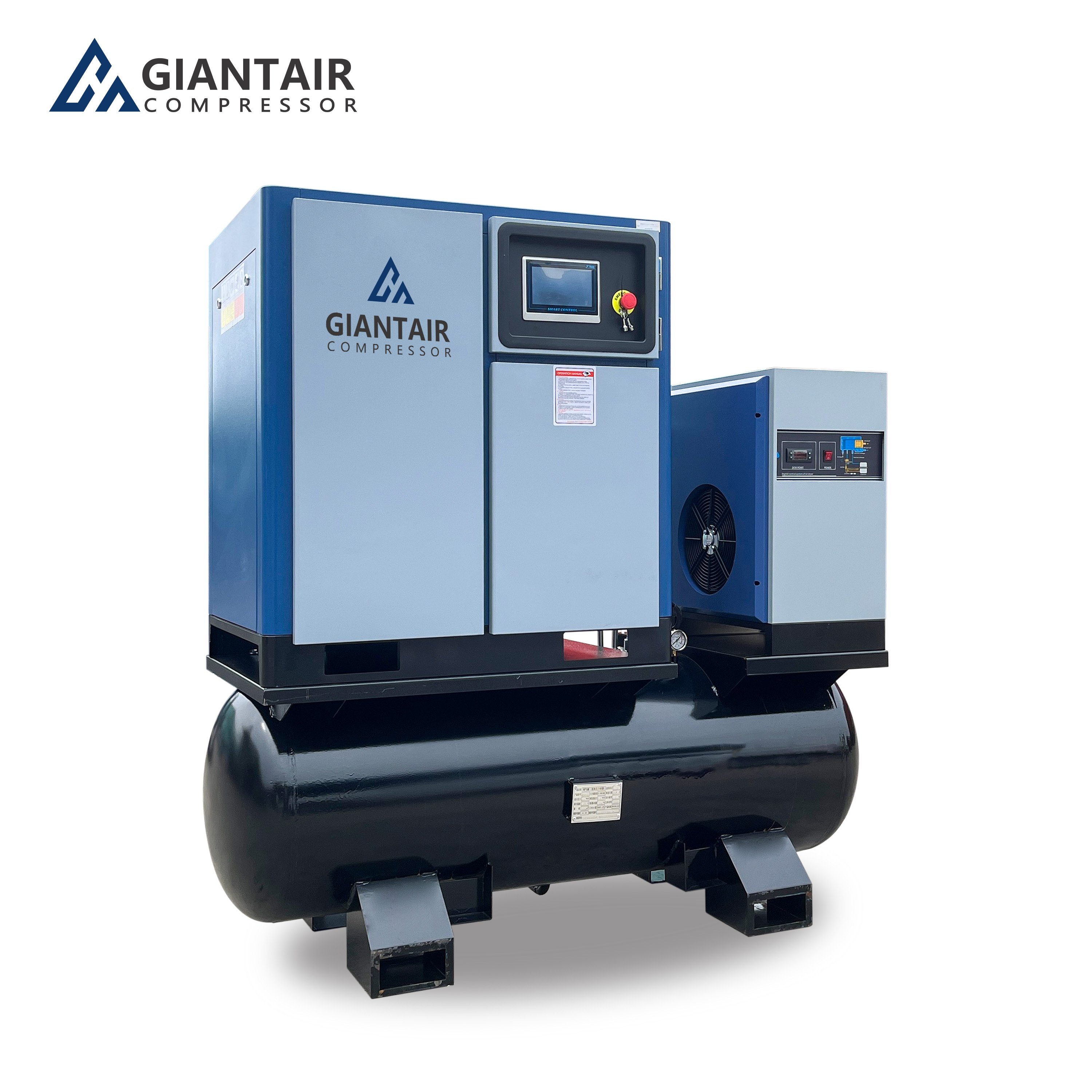 GIANTAIR Silent Industrial All-in-one Rotary Screw Air Compressor 37kw Compresor De Tornillo Air-Compressors