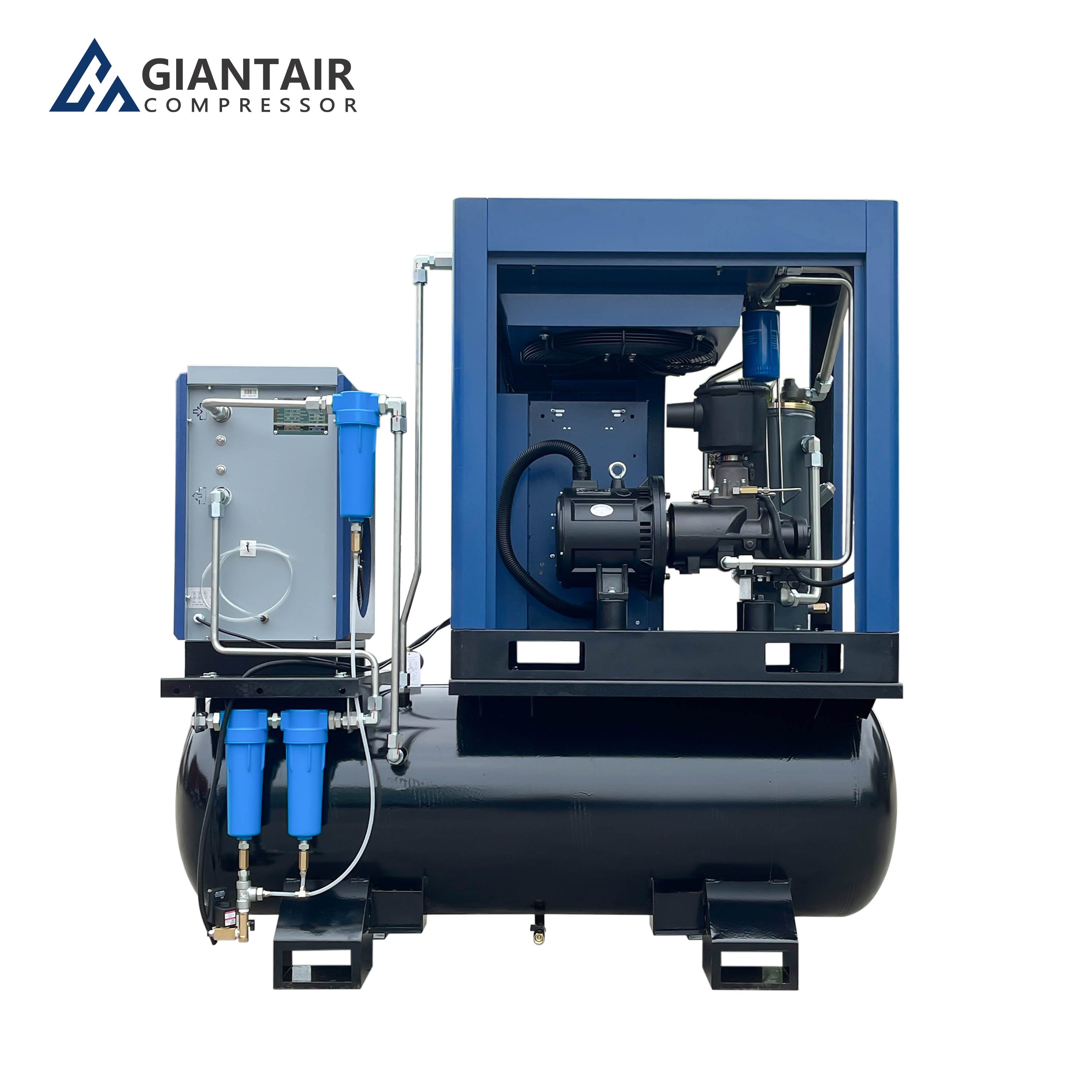 GIANTAIR Silent Industrial All-in-one Rotary Screw Air Compressor 37kw Compresor De Tornillo Air-Compressors