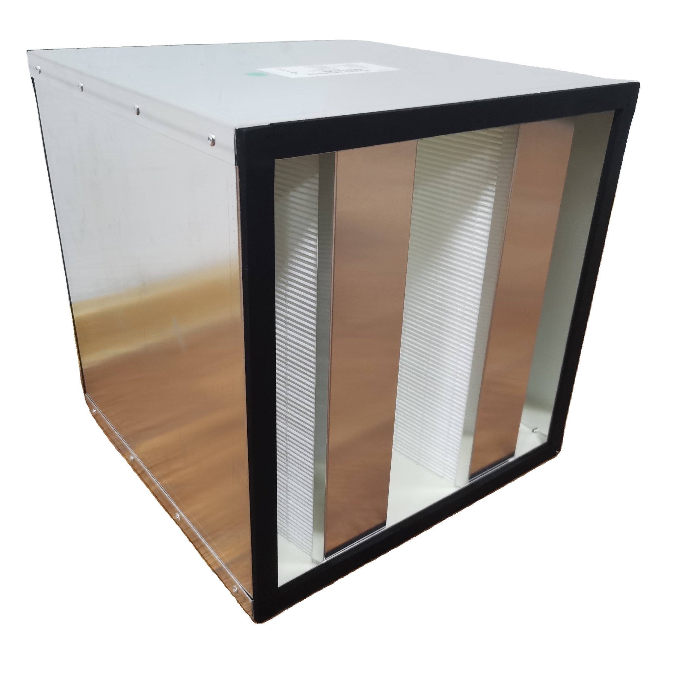 High Efficiency Box Type V Bank Air Filter for HVAC System High Quality Fiberglass Material for Air Purification