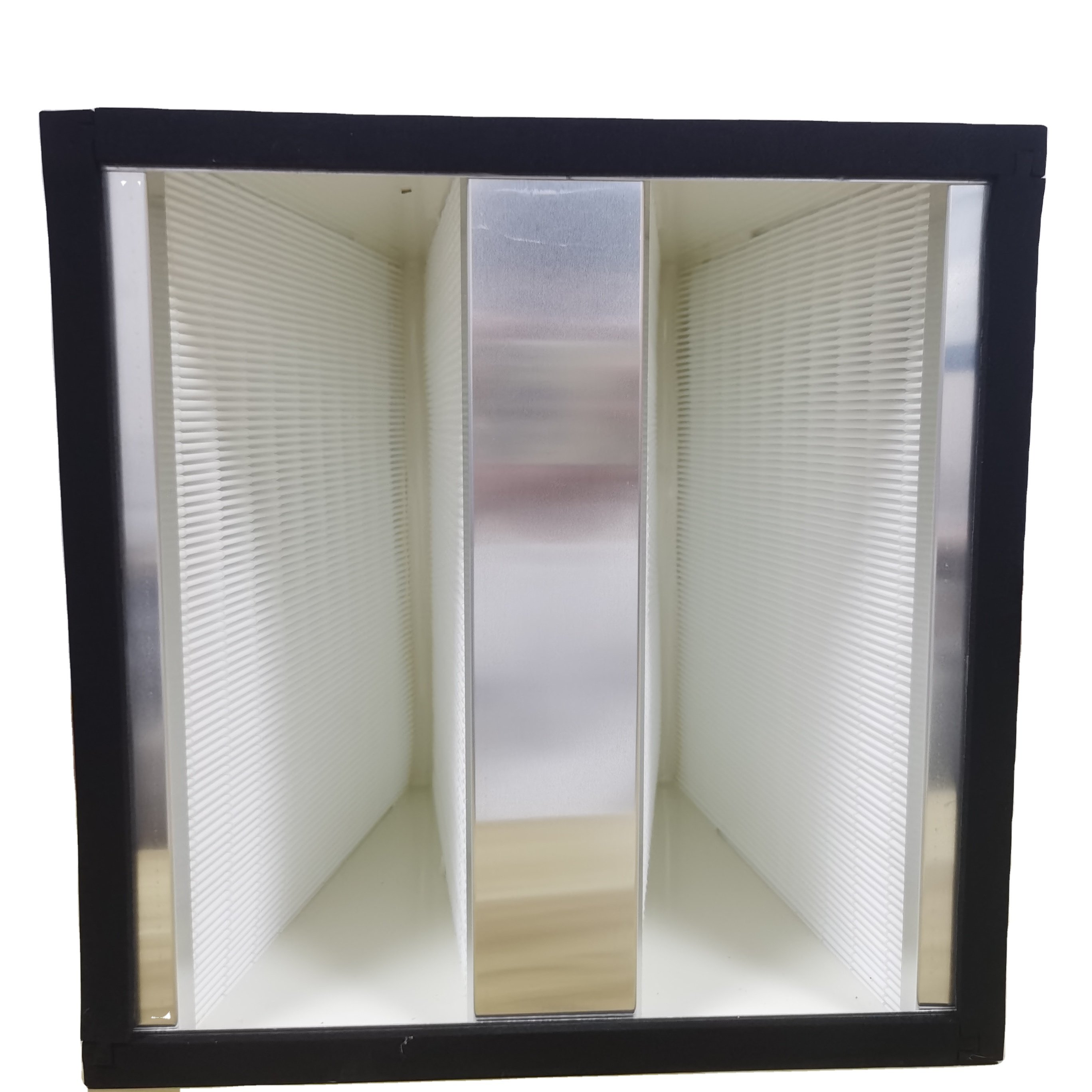 High Efficiency Box Type V Bank Air Filter for HVAC System High Quality Fiberglass Material for Air Purification