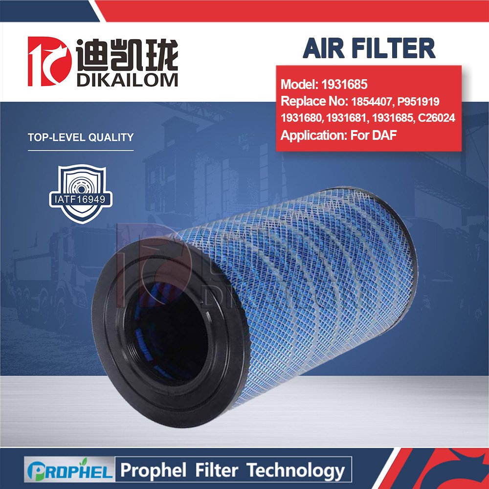 Manufacturer Factory Wholesale Euro Truck AIR FILTER 1931685 for DAF X105 X106 for CAT P951919 1931680 1931681 1854407 C26024