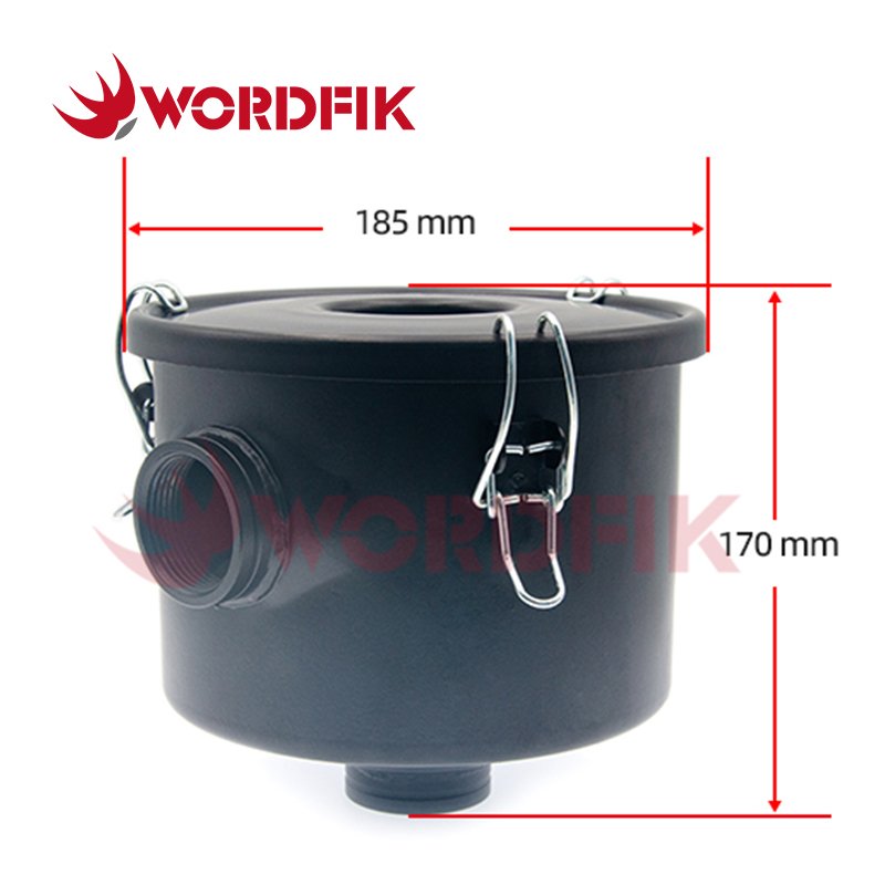 Wordfik Vacuum Pump Air Intake Filter Assembly F003 G1-1/4" 32mm F003-1 G1-1/2" 40mm Conntection Vacuum Filter Housing