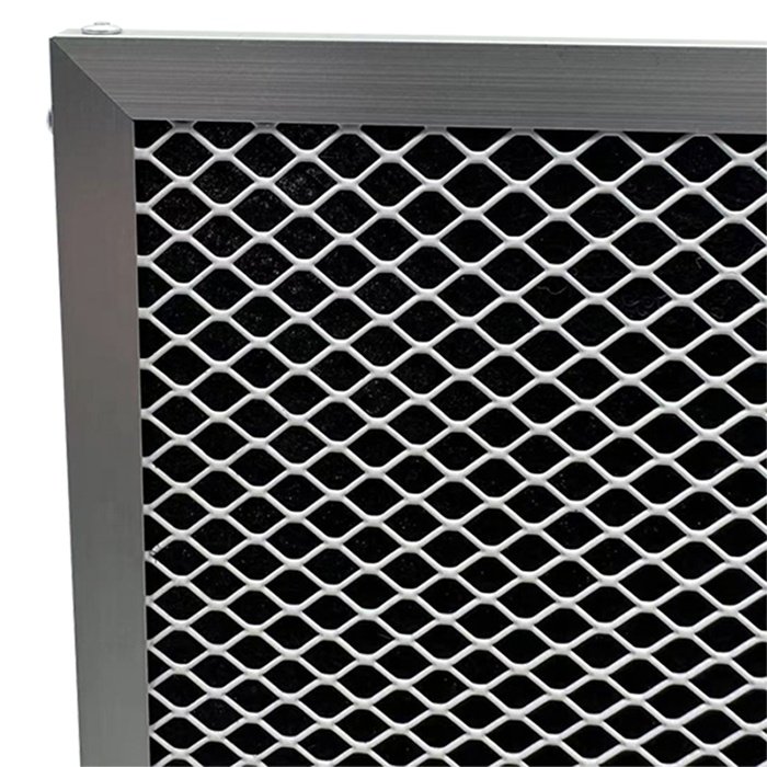 Customized Size Air Filter Medium Grade Expanded Metal Mesh Activated Carbon Panel Filter Home Use Restaurants Hotels Cotton