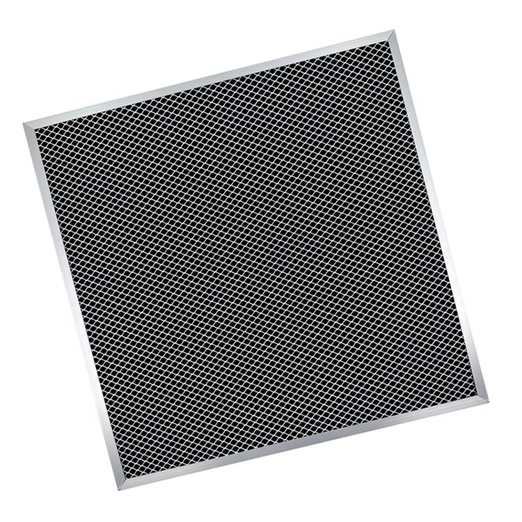 Customized Size Air Filter Medium Grade Expanded Metal Mesh Activated Carbon Panel Filter Home Use Restaurants Hotels Cotton