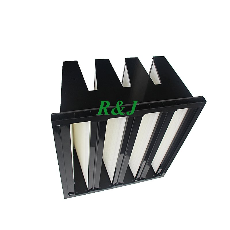 595x595x292mm V-shape Filter F8 F9 Glass Fiber Filter Media 4 V V-bank Filter