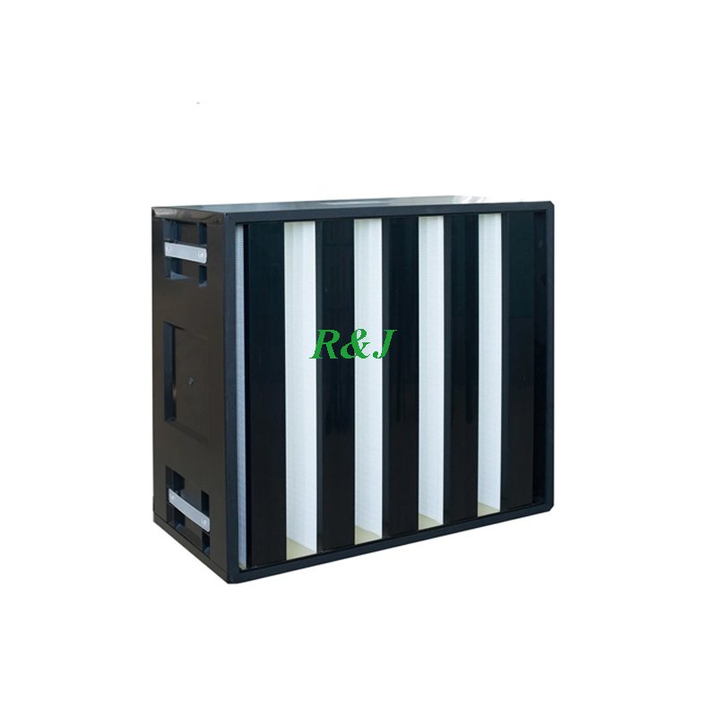 595x595x292mm V-shape Filter F8 F9 Glass Fiber Filter Media 4 V V-bank Filter