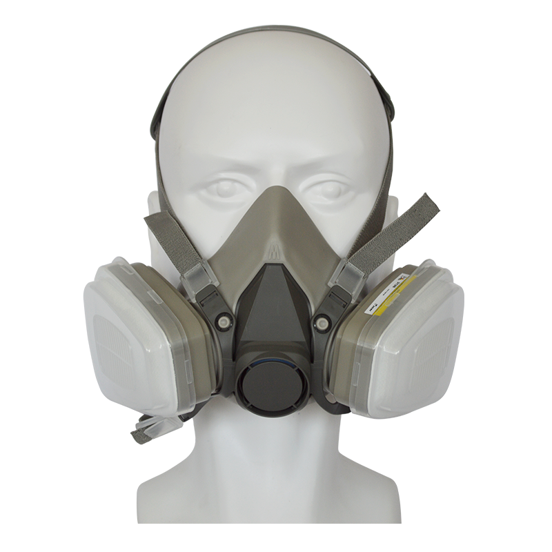 Protective Air Pollution Anti Particulate Formaldehyde Toxic Respirator 6200 Half Face Mask With Double Filters