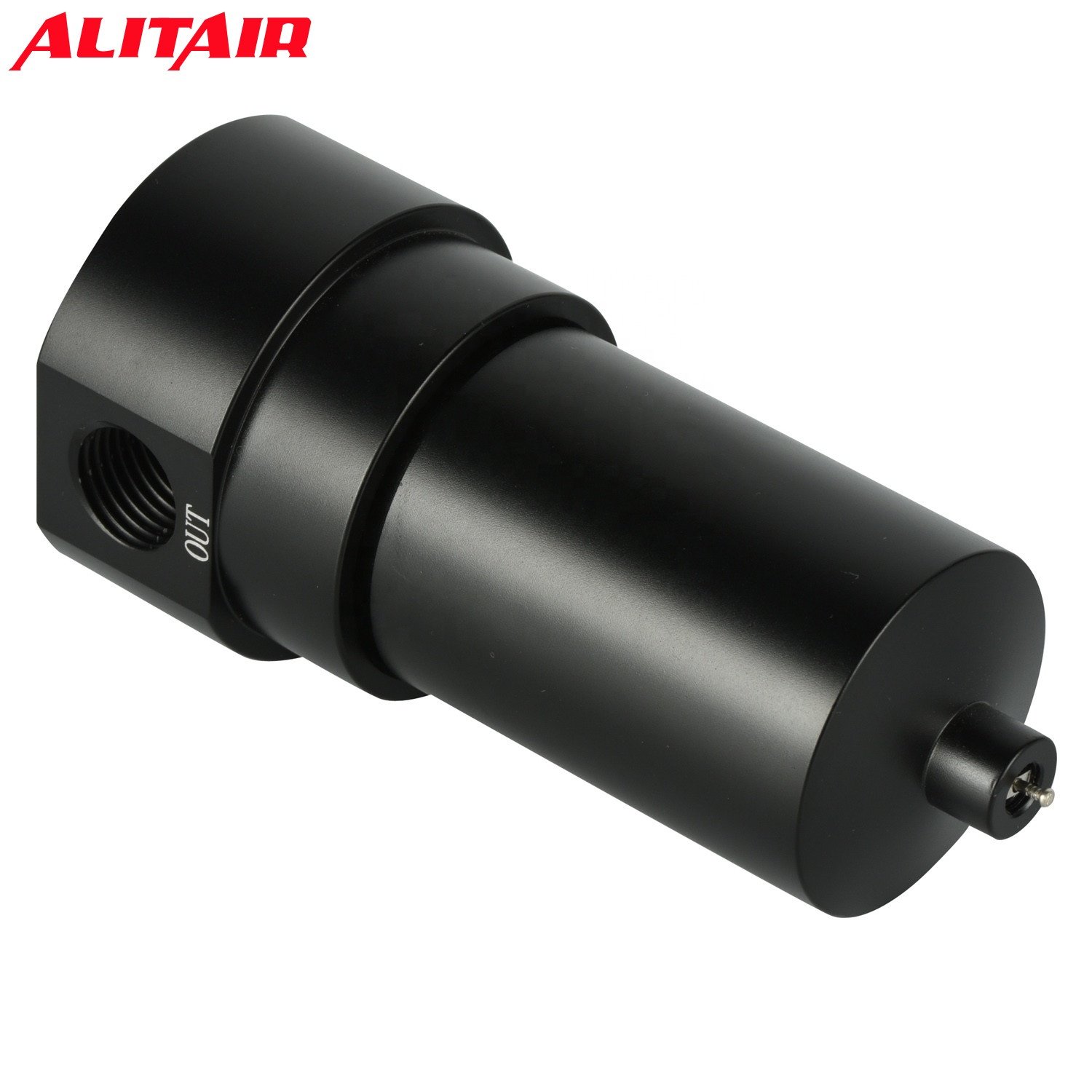 Alitair 1/4" Water Trap & Drain Raw Aluminum for Air Ride Suspension Tank System