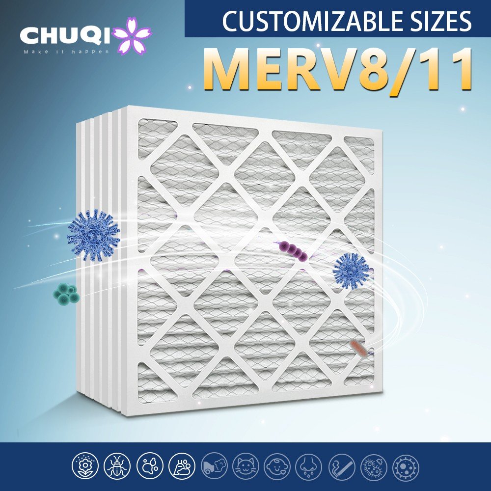 Factory Supply Panel Paper Frame Cardboard Pre Filter Permanent Furnace Air Filter Cardboard Frame 16X25X1 Furnace Filter