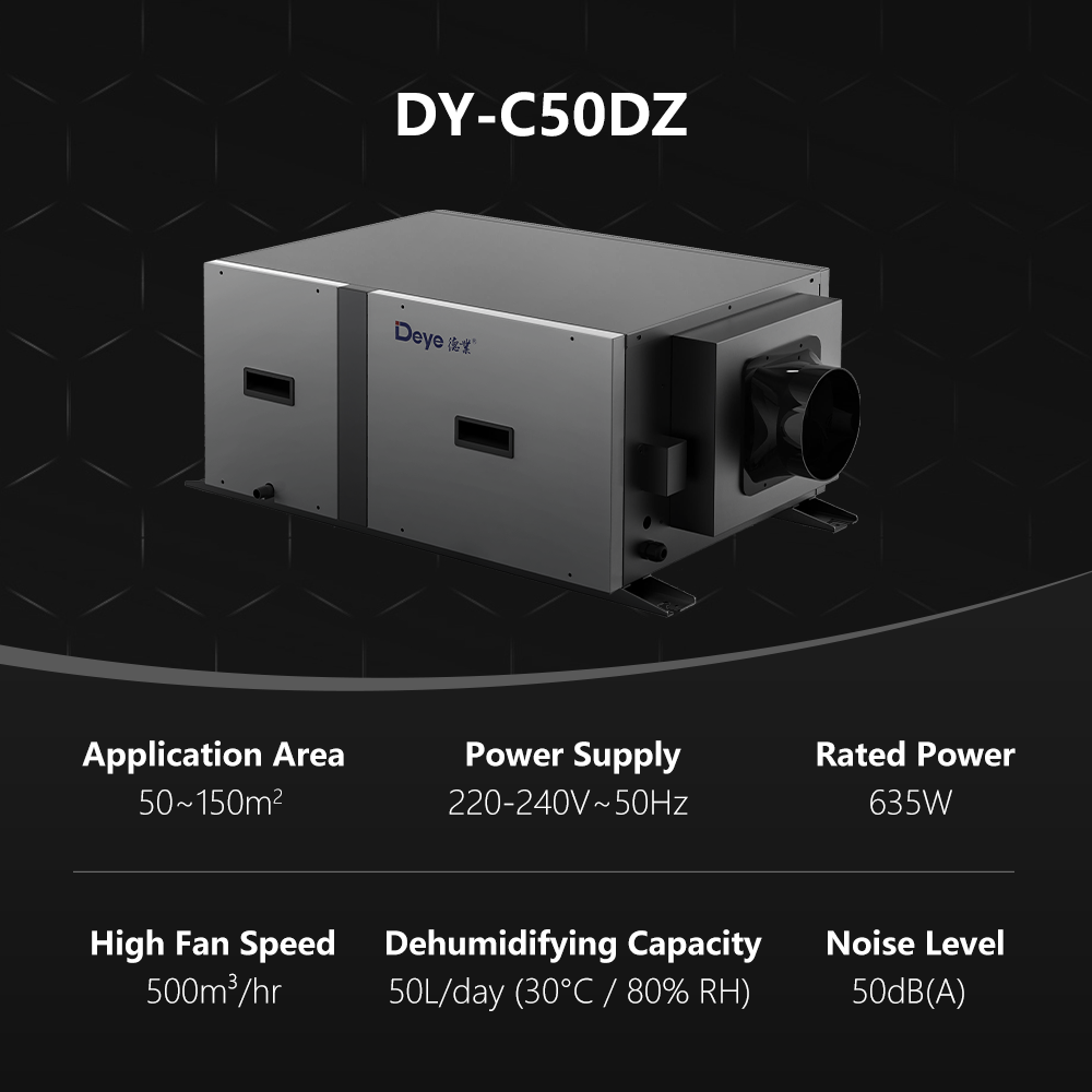 Hot Sale DY-C50DZ 100pints Commerical Portable air Purifier Greenhouse Dehumidifier With air Filter