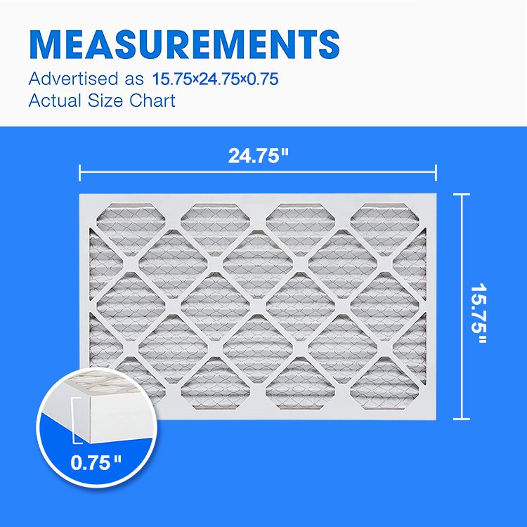 Customized Hot Sale 16x25x1 25x20x1 MERV8 11 Pleated HVAC AC Furnaces Air Filter