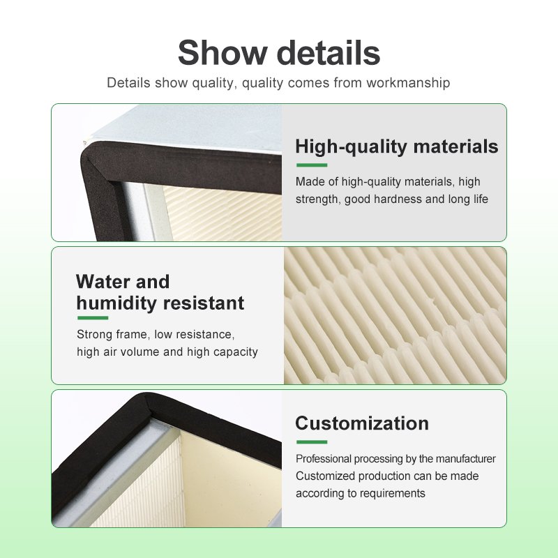 For Cleanroom HVAC System V-bank Type Hepa air Filters With High Capacity Plastic Frame v Bank Pleat Filter