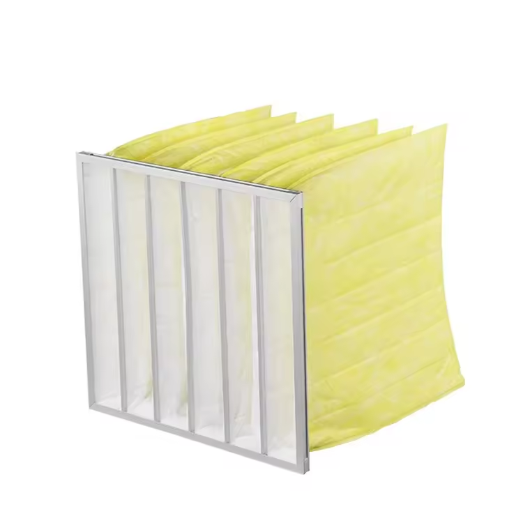 Customizable F5 Fiberglass Pocket Filters High Efficiency Bag Filters Long Service Life Low Pressure Drop Tapered Pocket Air