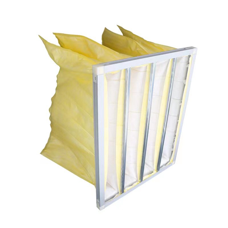 Customizable F5 Fiberglass Pocket Filters High Efficiency Bag Filters Long Service Life Low Pressure Drop Tapered Pocket Air