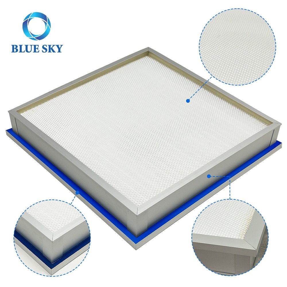 630x630x90mm Stainless Steel Frame Liquid Tank Gel Gasket High Efficiency HEPA H13 H14 HVAC Air Filter