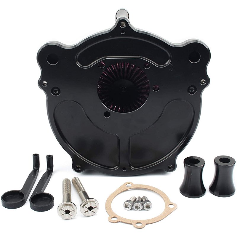 Motorcycle Air Filter Turbine Spike Intake Air Cleaner Filter System for Harley Softail Dyna Touring Road Glide