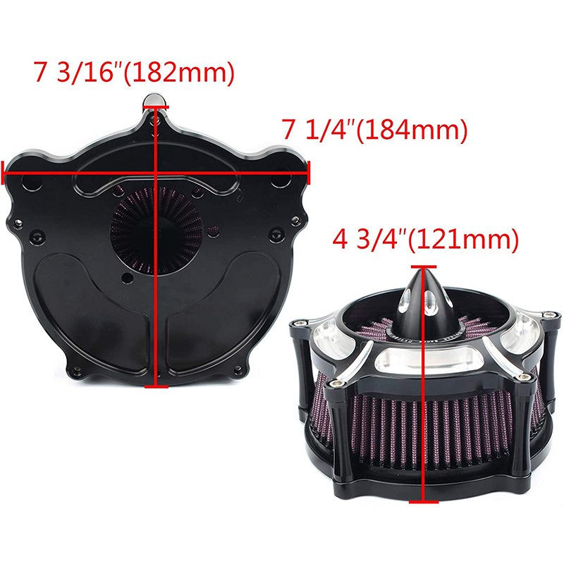 Motorcycle Air Filter Turbine Spike Intake Air Cleaner Filter System for Harley Softail Dyna Touring Road Glide