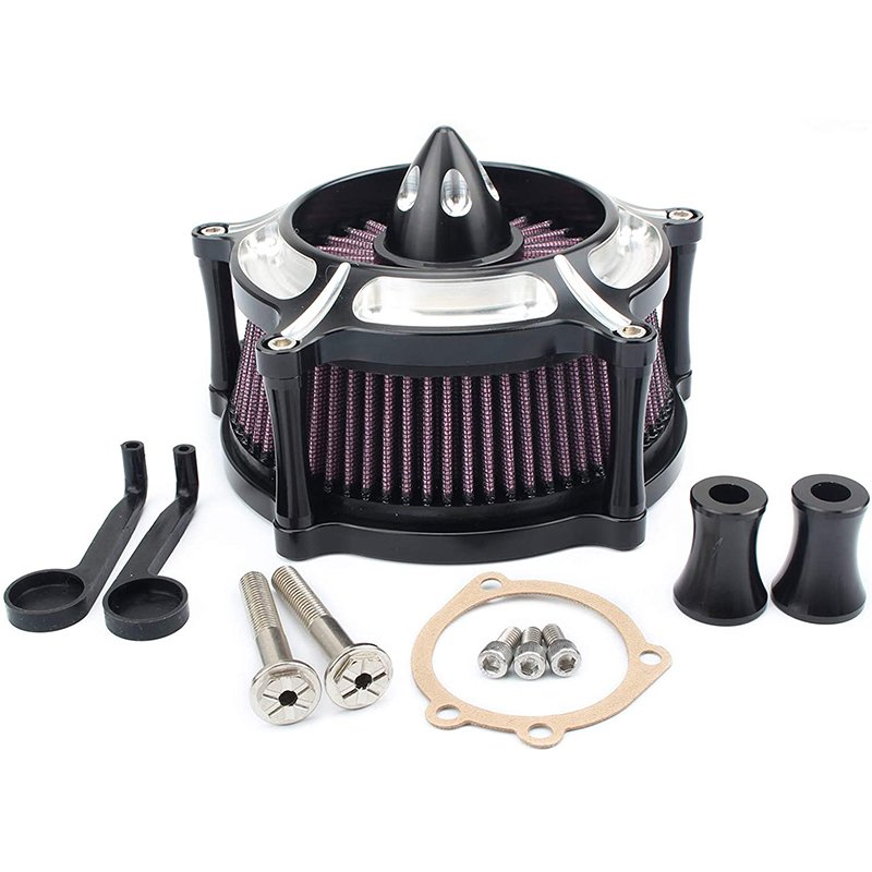 Motorcycle Air Filter Turbine Spike Intake Air Cleaner Filter System for Harley Softail Dyna Touring Road Glide
