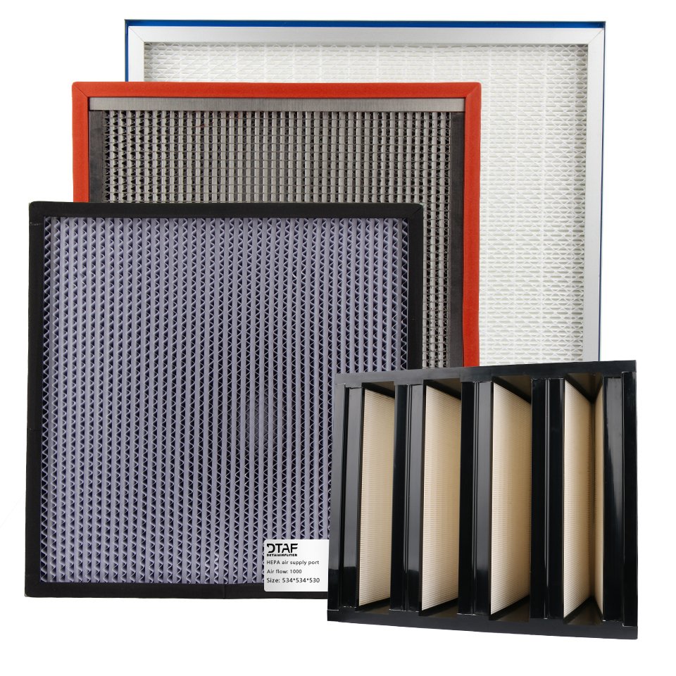 Wholesale Customized Size H10-H14 99.999% Deep Pleat Fiberglass HEPA Filter HVAC Air Purifier with H13 HEPA Filter for Germs