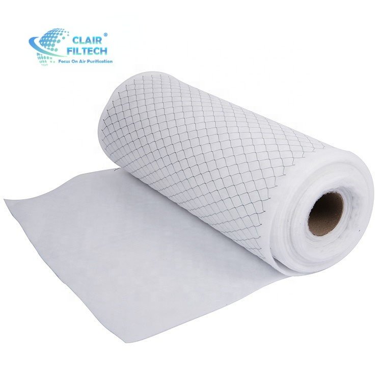 Medium Efficiency Synthetic Fiber Pocket Bag Air Filter Roll Media With Rigid Mesh Dust Filter