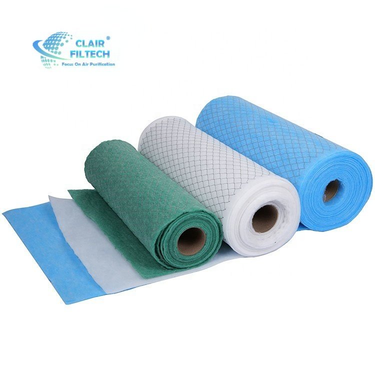 Medium Efficiency Synthetic Fiber Pocket Bag Air Filter Roll Media With Rigid Mesh Dust Filter