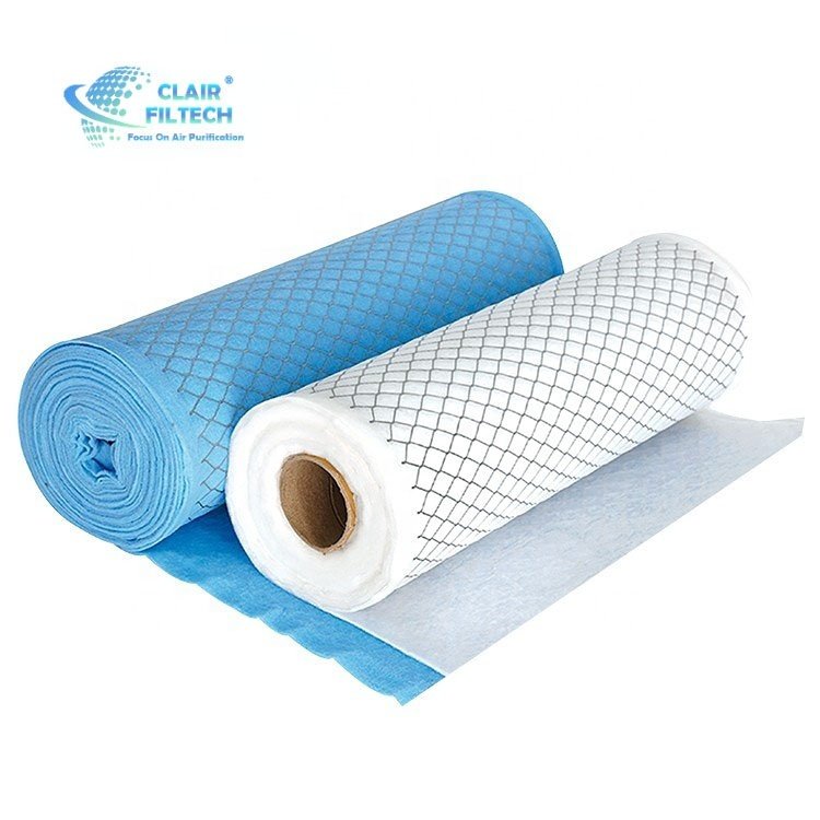 Medium Efficiency Synthetic Fiber Pocket Bag Air Filter Roll Media With Rigid Mesh Dust Filter