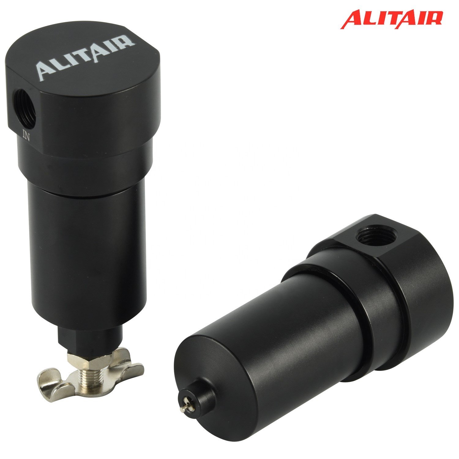 1/4"NPT Water Trap & Drain Black Aluminum Air Filter for Air Ride Suspension Tank System