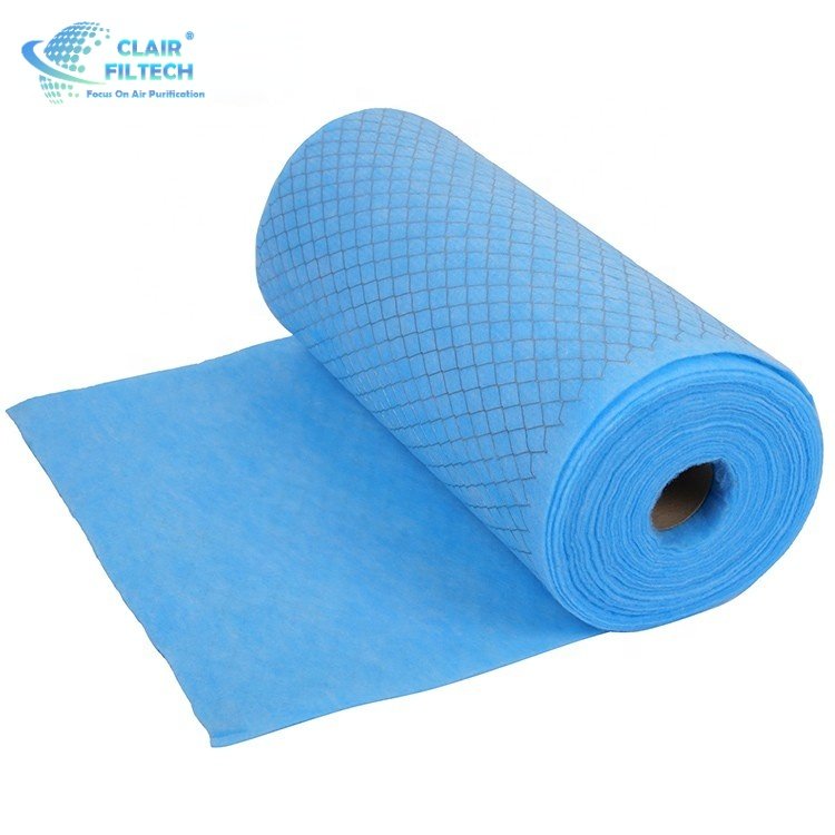 Air Filtraion Roll Filter Media Manufacturers Merv 8 Polyester Media Roll With Rigid Mesh Backing