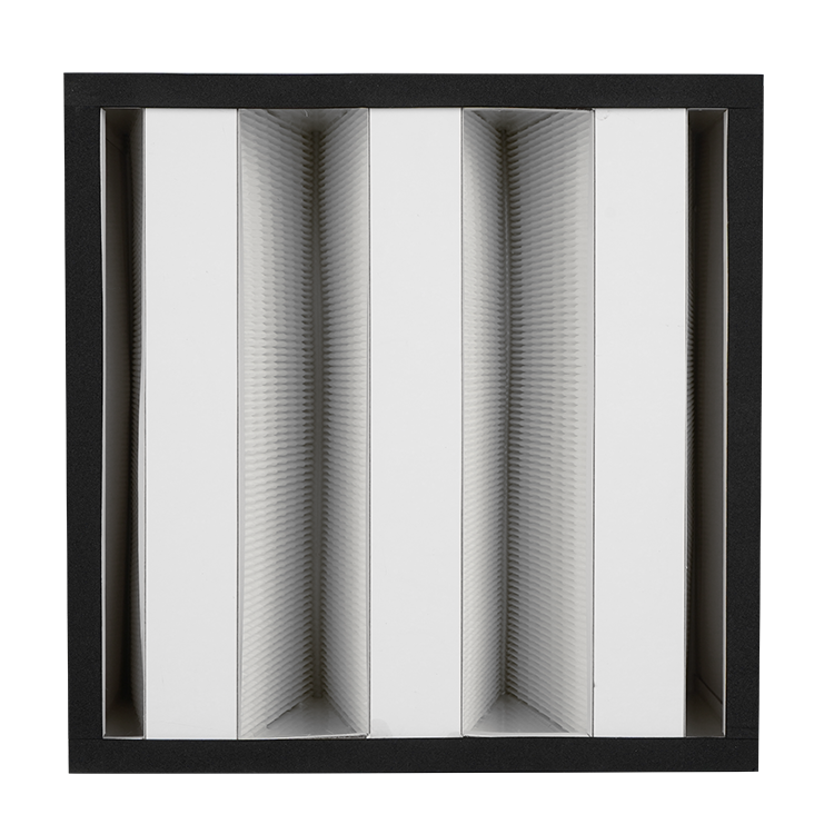 Mini Pleated Box Type HVAC System Filter V-bank Hepa Filter Air Purifier Industrial