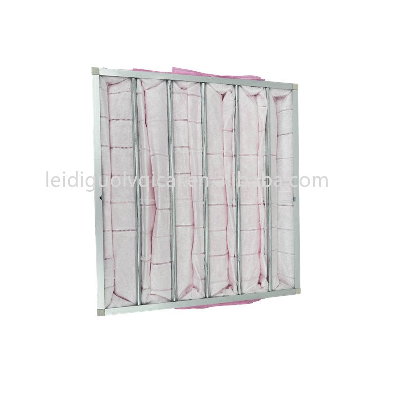 LD 2024 OEM China Manufacturer Size 660*610*600mm Pocket Bag Filter Big Dust Holding Capacity F7 Pocket Filters Hepa Air Filter