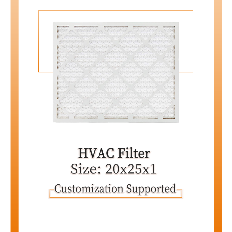 Factory Customized 16x25x1 20x25x1 20x20x1 MERV8 11 13 HVAC AC Air Filters Furnace Filter for Air Conditioning