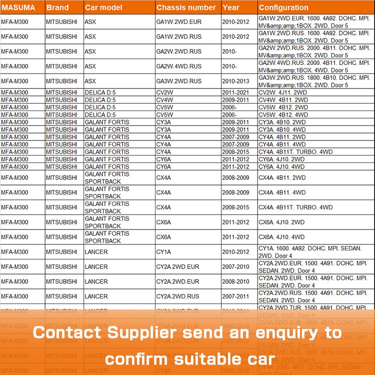 MFA-M300 MASUMA Hot Sale Air Filter 1500A023 1500A086 1500A190 for MITSUBISHI