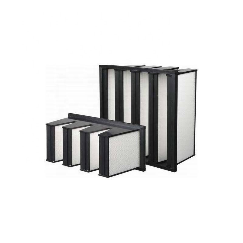 F7 F8 F9 V-Bank Compact Air Filter 24X24X12 Rigid Bag Filter Medium Efficiency for Power Plant Gas Turbine Inlet Filtration