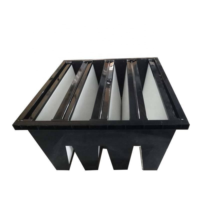 F7 F8 F9 V-Bank Compact Air Filter 24X24X12 Rigid Bag Filter Medium Efficiency for Power Plant Gas Turbine Inlet Filtration