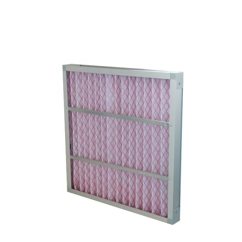 F8 Aluminum Frame Pleated Pre Filter Polyester Fiber AC Furnace Air Filter