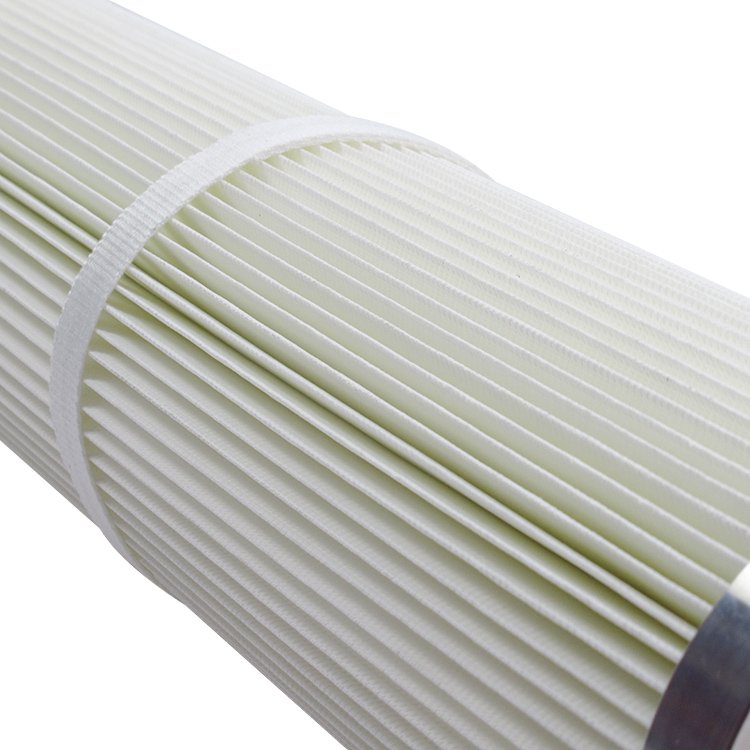 TOPEP Customized Polyester Cloth Air Filter 99.9%high Efficiency 42*133*936 Air Dust Filter Cartridge with Aluminum End Cover